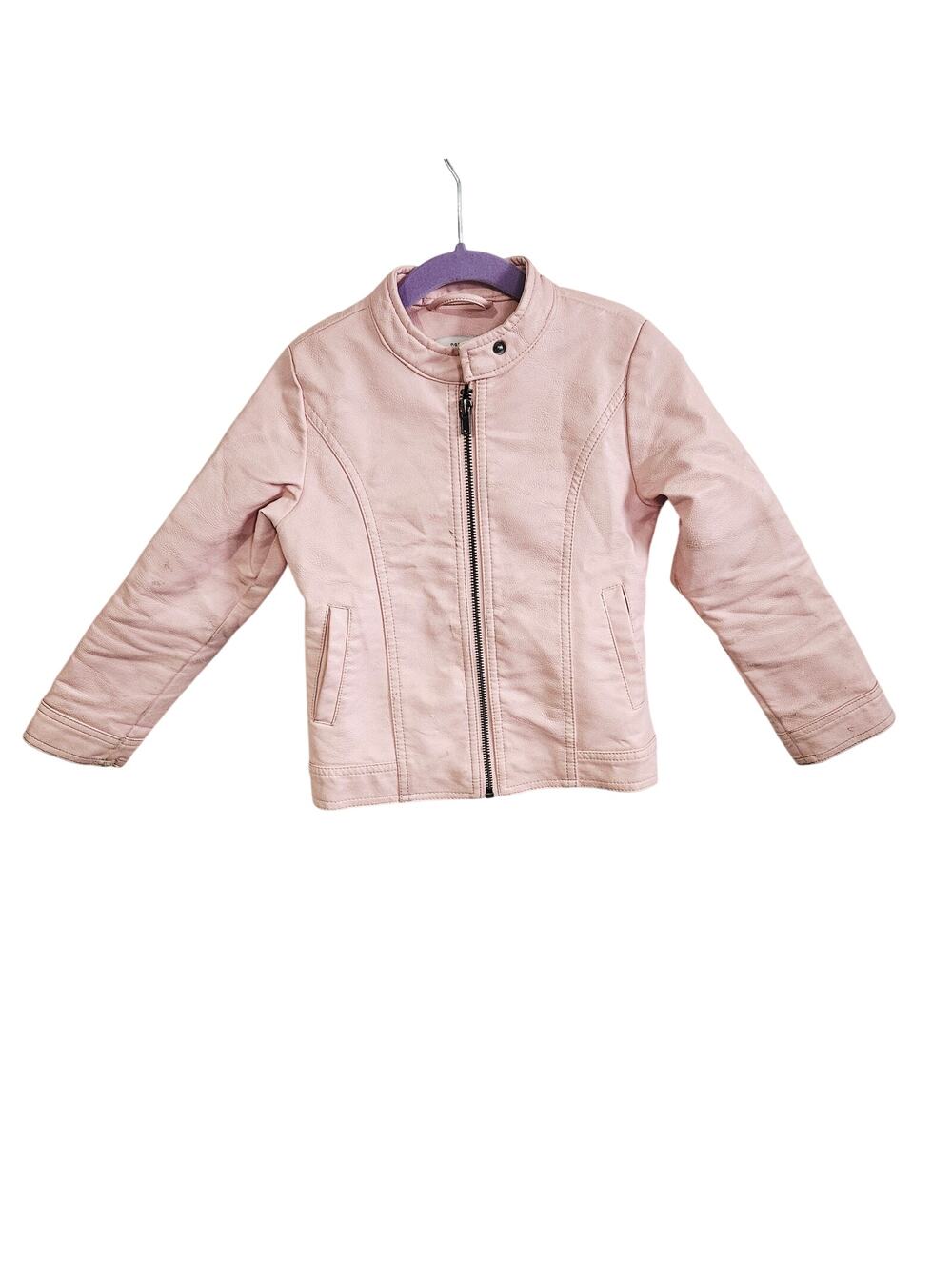 Name It Kids Size 6Y Leather Jacket Pastel Pink Bikercore Motocore Alternative